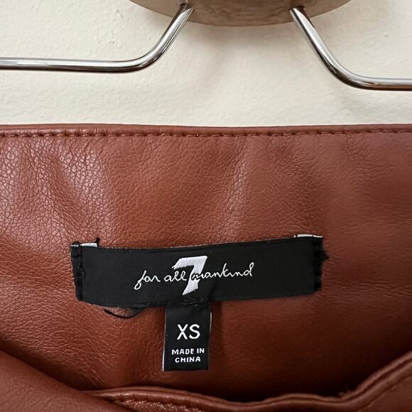 7 for all Mankind Brown Faux Leather Legging Pants Size XS - Picture 6 of 13